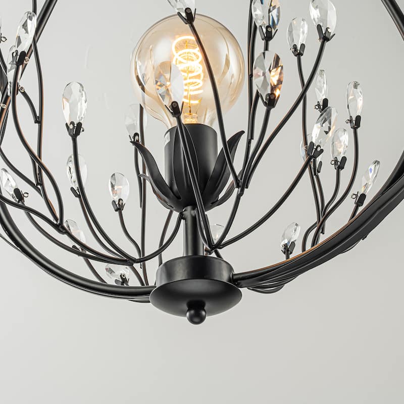 Lia 1-Light Kitchen Pendant Light with Crystal Accents - 10 In.Wide