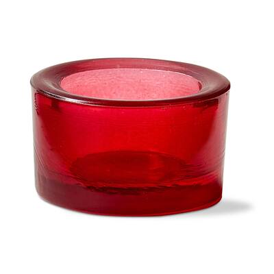 Chunky Rose Tealight Holder - Glass Candle Holder for Tealight & Votive Candles, Everyday Use, 1.5" H x 2.5" W