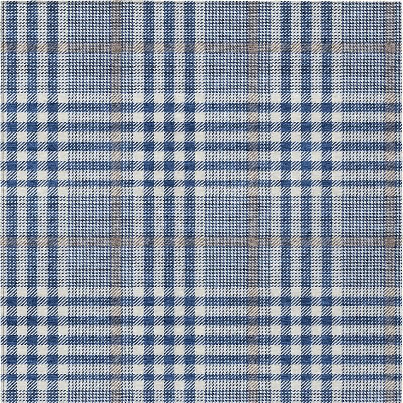 HomeRoots Plaid Transitional Rectangle Outdoor Rug