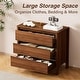 preview thumbnail 12 of 10, FURNIWAY Walnut Drawer Tall Dresser, Modern Chest with Hidden Handles, Storage Organizer