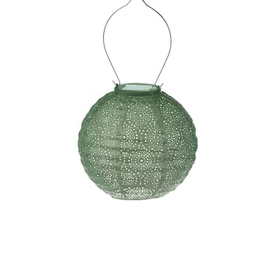 Bulb LED Lighted Bazaar Lantern - 13" - Green