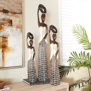 Gold Albizia Bohemian Sculpture (Set of 3) - S/3 32", 23", 20"H