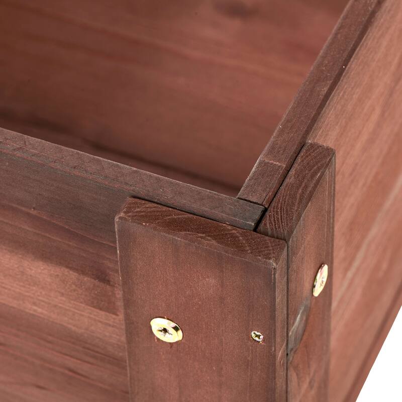 Natural Elevated Planter Box for Outdoor Use with Eco-Friendly Finish