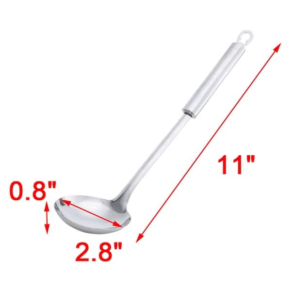 Stainless Steel Long Handle Soup Ladle Chef Cooking 11 Length - Silver - 11 x 2.8 x 0.8(L*W*H)