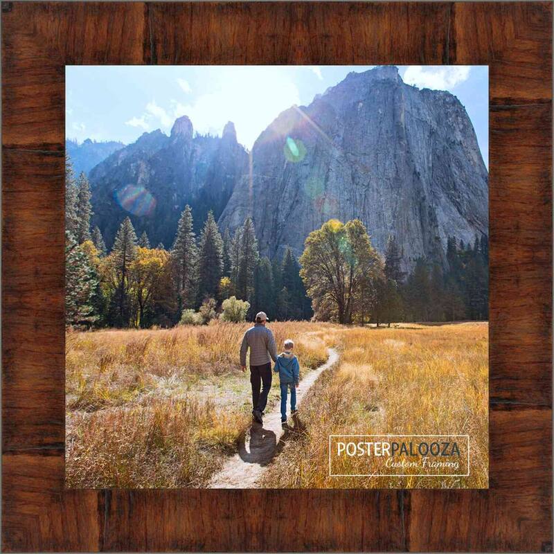 5x5 Contemporary Walnut Complete Wood Square Picture Frame with UV Acrylic, Foam Board Backing, & Hardware - Brown