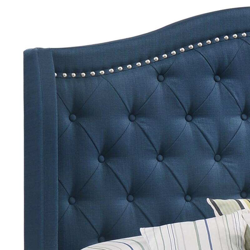 Sonoma Transitional Fabric Upholstered Wingback Bed
