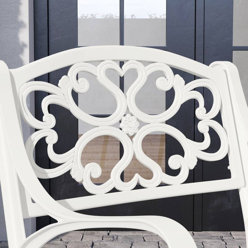 Sanibel White Aluminum 5 Piece Outdoor Dining Set - 48" x 29" x 48"