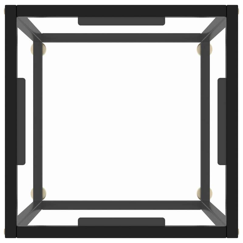vidaXL Coffee Table Black with Tempered Glass 15.7"x15.7"x19.7" - 15.7" x 15.7" x 19.7"