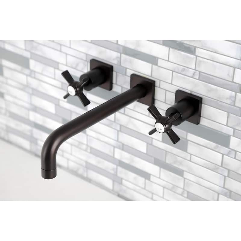 Millennium 3-Hole Wall Mount Roman Tub Faucet in Brushed Brass