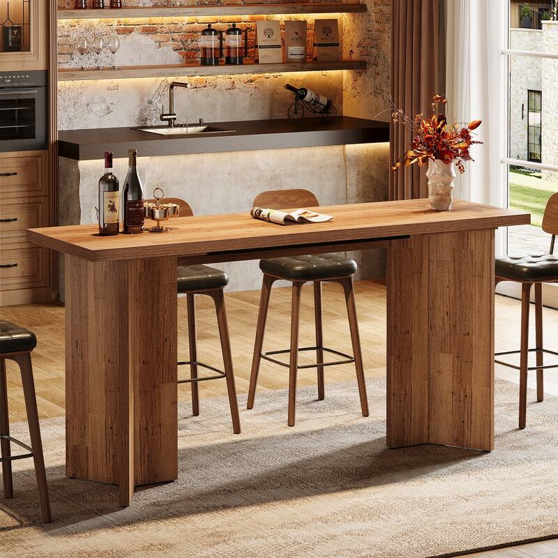 62.99-Inch Long Kitchen Bar Table for Dining Room, Living Room