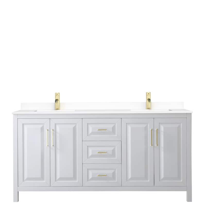 Daria 72 Inch Double Vanity, Cultured Marble Top