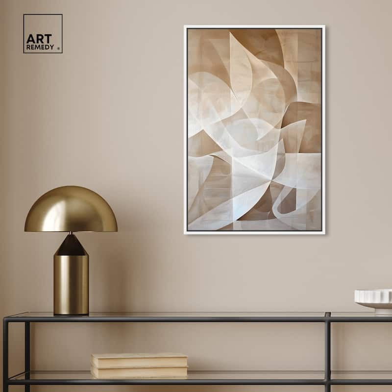 Art Remedy Scattered Thoughts Framed Abstract Shapes 1 Piece Canvas Wall Art
