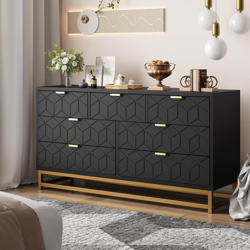 Dresser for Bedroom, 53.5" Large Drawer Dresser Organizer