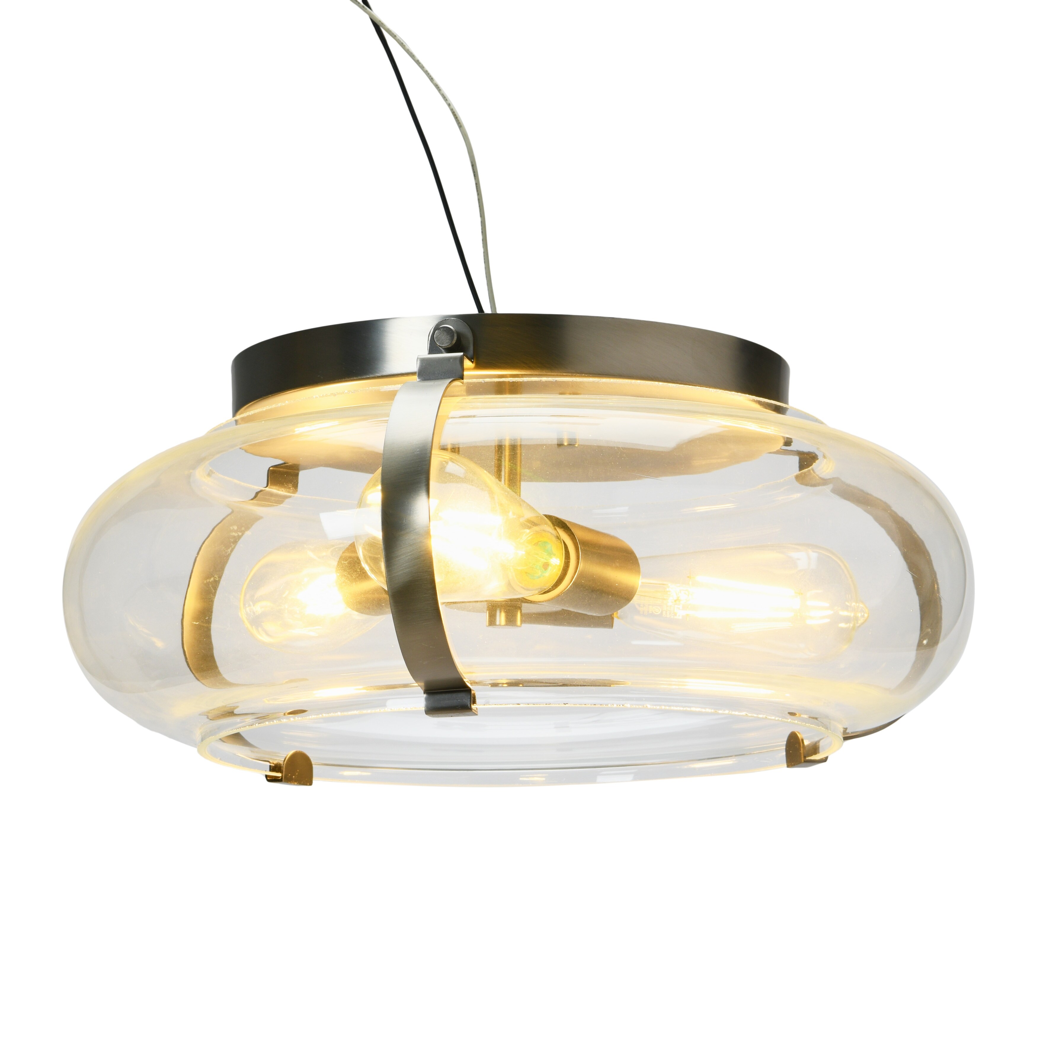 Robert Stevenson Lighting Alston Glass and Metal Flush Mount