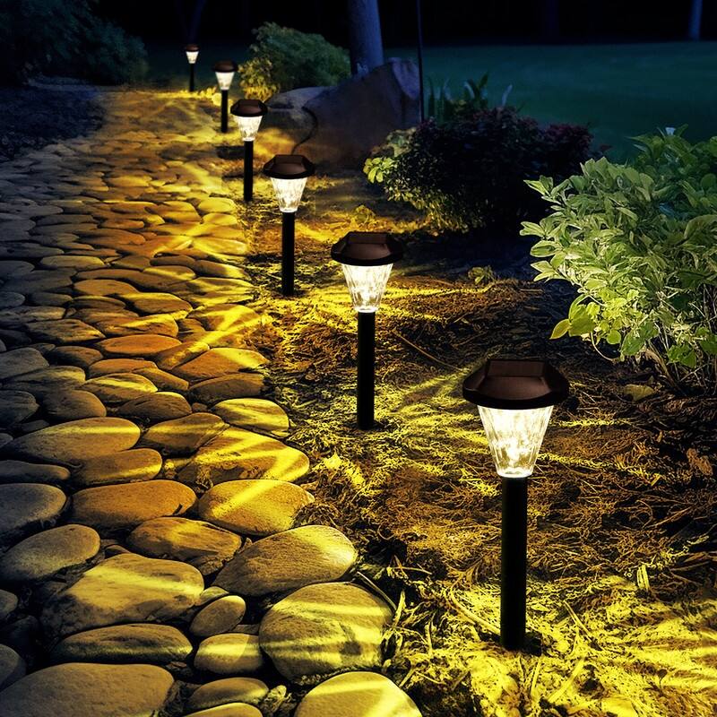 Solar Outdoor Landscape Lights, Waterproof Outdoor Solar Lights for Garden and Patio, Warm White - 10 Pack