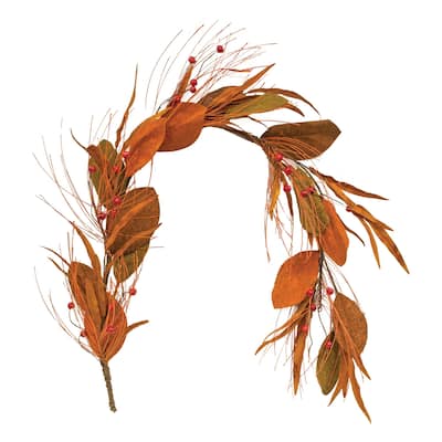 Fall Magnolia Pine & Podka Garland - Orange