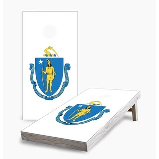Massachusetts State Flag Cornhole Game (Choose Wraps or Boards)