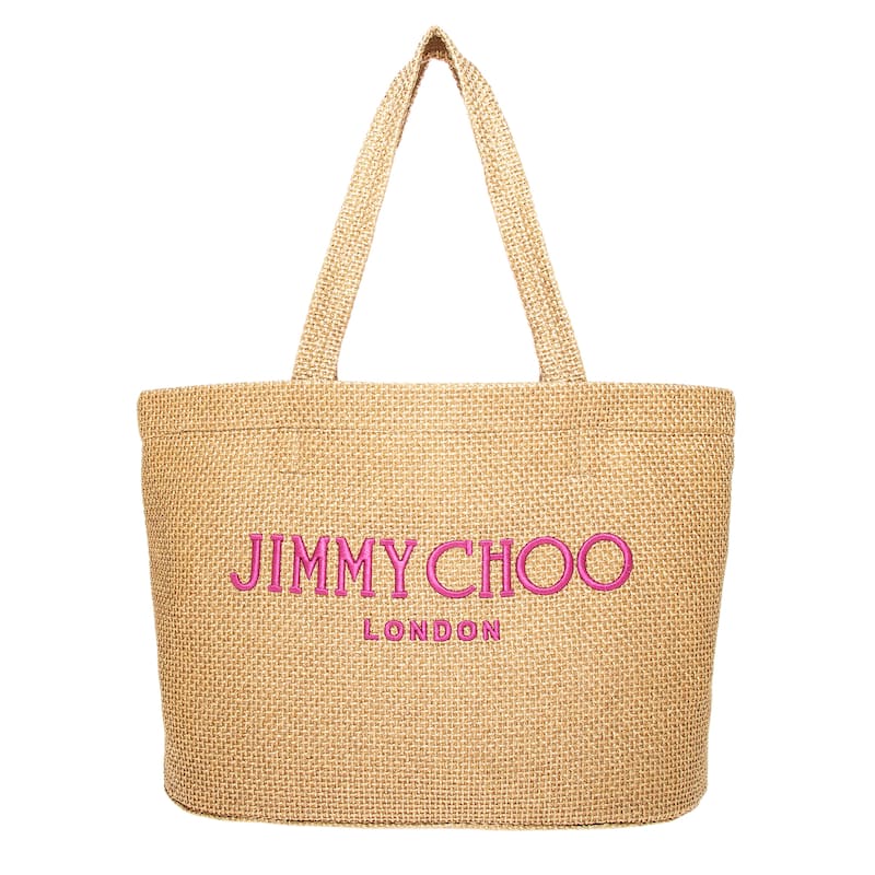 Jimmy Choo East-West Beach Tote - Gold and Fuchsia