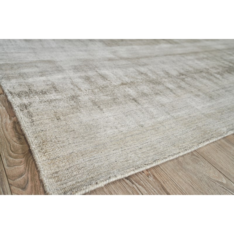 EXQUISITE RUGS Chroma Hand-loomed Wool/Bamboo Silk Charcoal/Grey Area Rug.