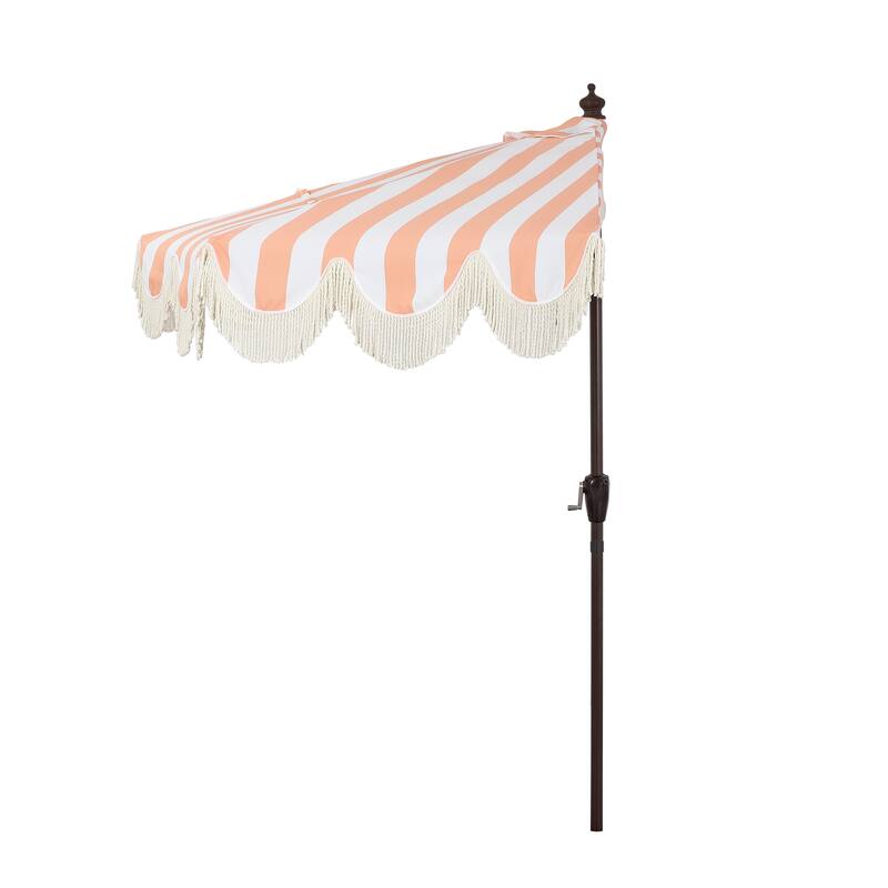 9ft Half Market Umbrella, Scalloped, Crank, Tilt, UV, by JONATHAN Y