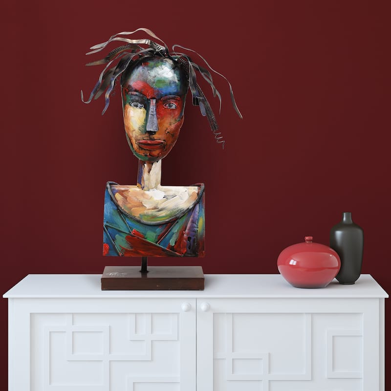 Iron Hand-Painted Colorful Art Sculpture - 27" x 11" x 9" inch