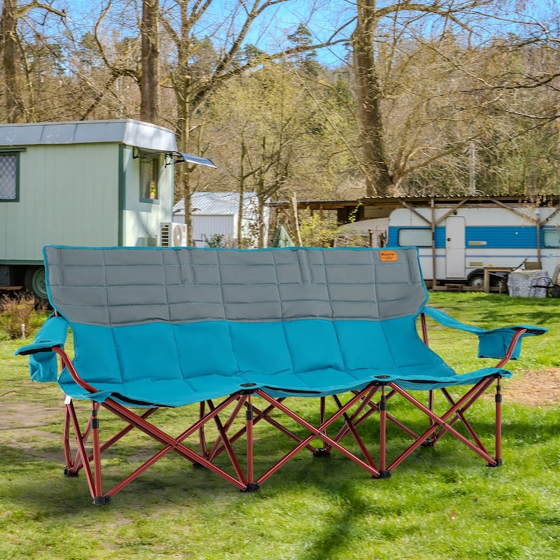 Costway Oversized 3 Person Camping Chair Portable Folding Camp Couch - See Details