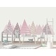 preview thumbnail 4 of 3, Soft Pink Mountain Wall Decal Baby Girl Nursery Decor Multi-Color - 20 tall x 75 wide inches