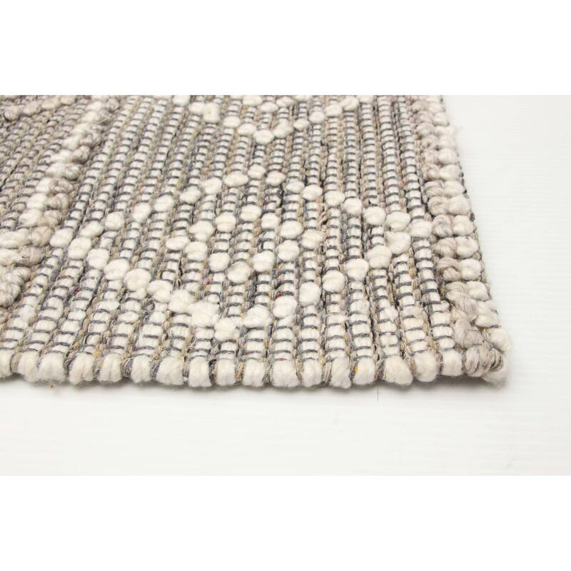 ECARPETGALLERY Braid weave Sienna Brown Wool Rug - 5'2 x 8'8