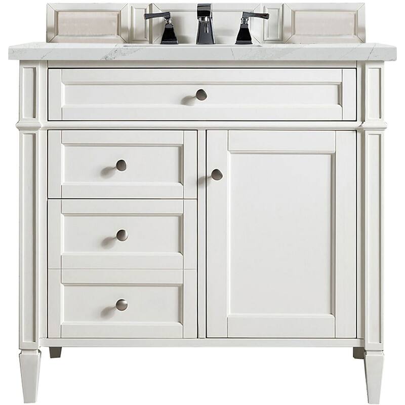 James Martin Vanities 655-V36-3ENC Brittany 36" Single Basin Poplar - Bright White - Painted