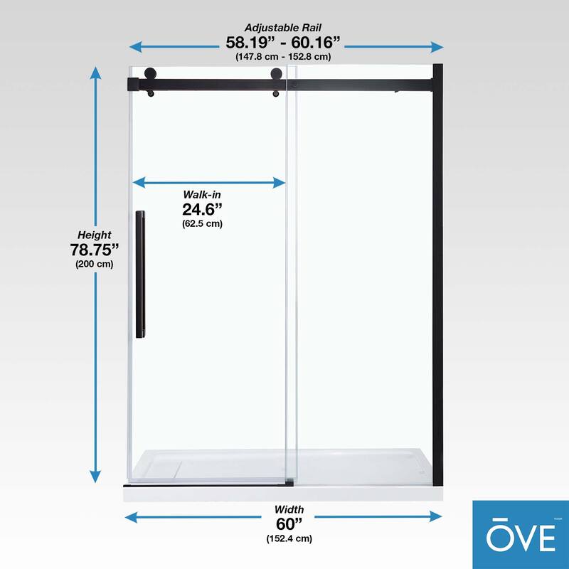 OVE Decors Bel Soft-Close Frameless Sliding Soft Close Shower Door