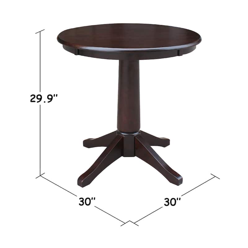 30" Round Pedestal Dining Table - Mocha