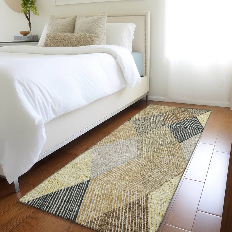 Premium Washable Super Soft Modern Fusion Mayfield Rug - Mocha - 2'3" x 7'6"