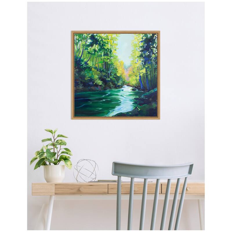 Kate and Laurel Sylvie Downstream Framed Canvas by Rachel Christopoulos