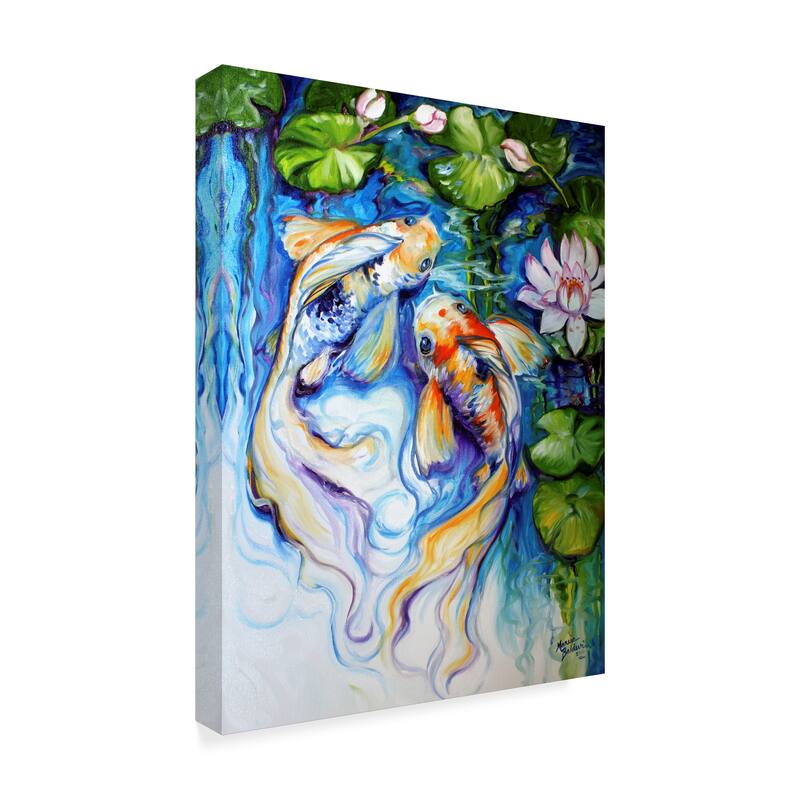 Marcia Baldwin 'Koi Koi And Lily' Canvas Art