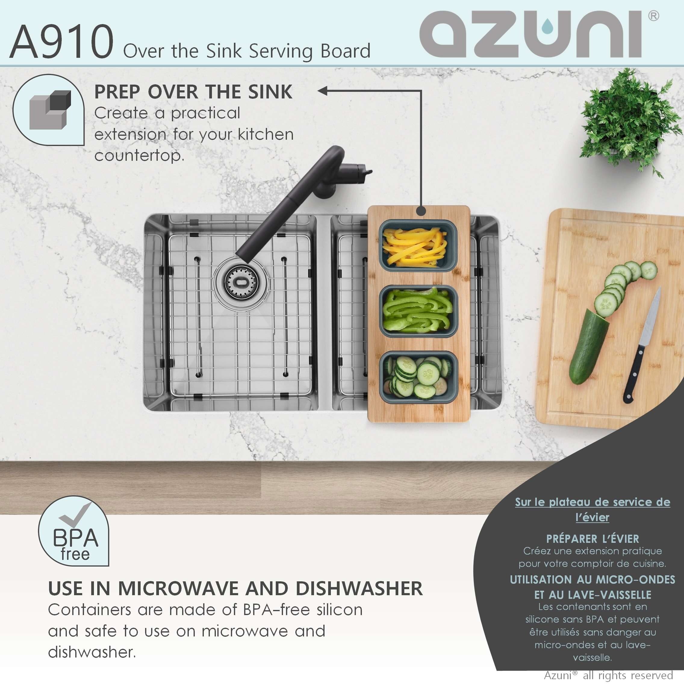 AZUNI 18 inches Over the Sink Bamboo Cutting Board with 1 Collapsible  Container - 18 x 8.5 - On Sale - Bed Bath & Beyond - 33332979