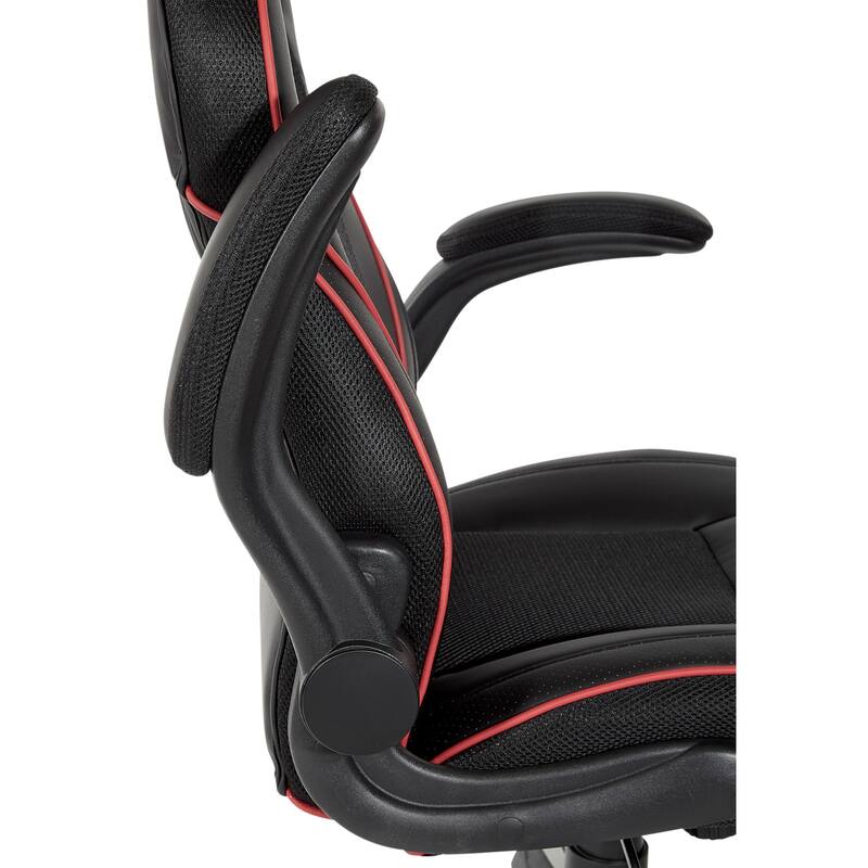 Xeno Gaming Chair in Faux Leather with Color Accents