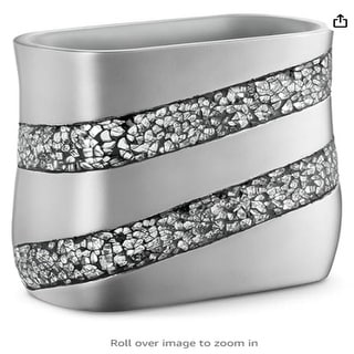 Creative Scents Silver Mosaic Bathroom Trash Can - Gray - Bed Bath ...