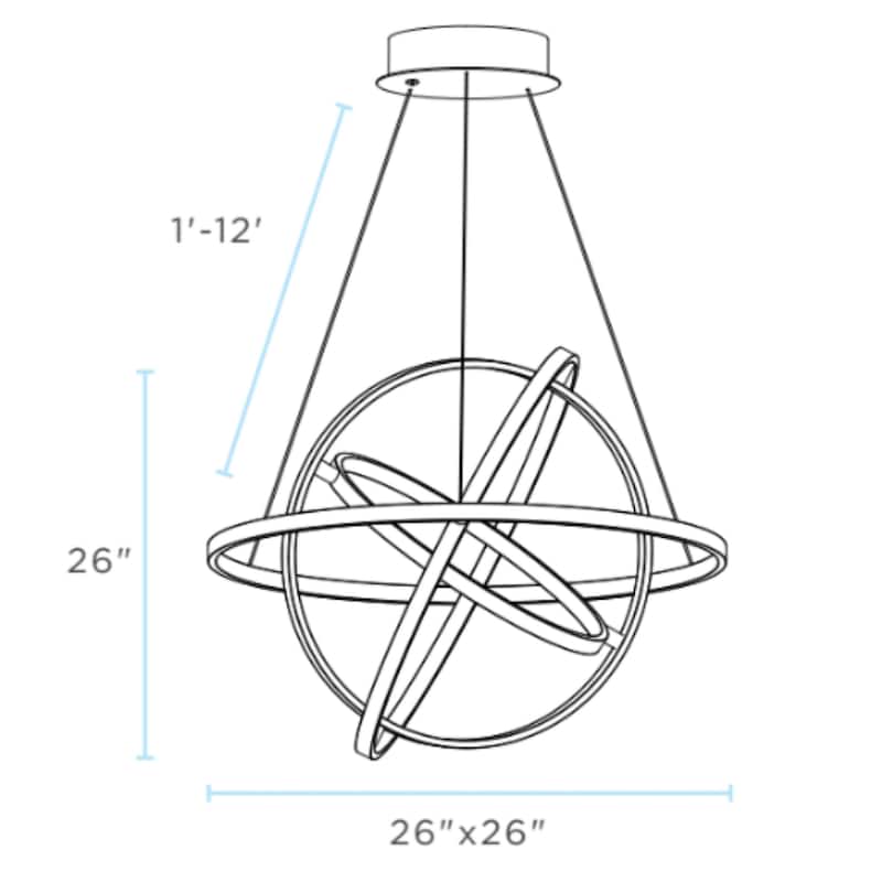 Oxford Dimmable Integrated LED Chandelier - N/A