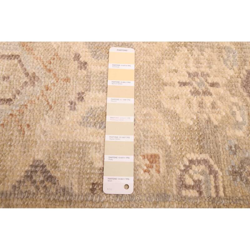 ECARPETGALLERY Hand-knotted Kavya Oushak Light Khaki Wool Rug - 8'10 x 11'9