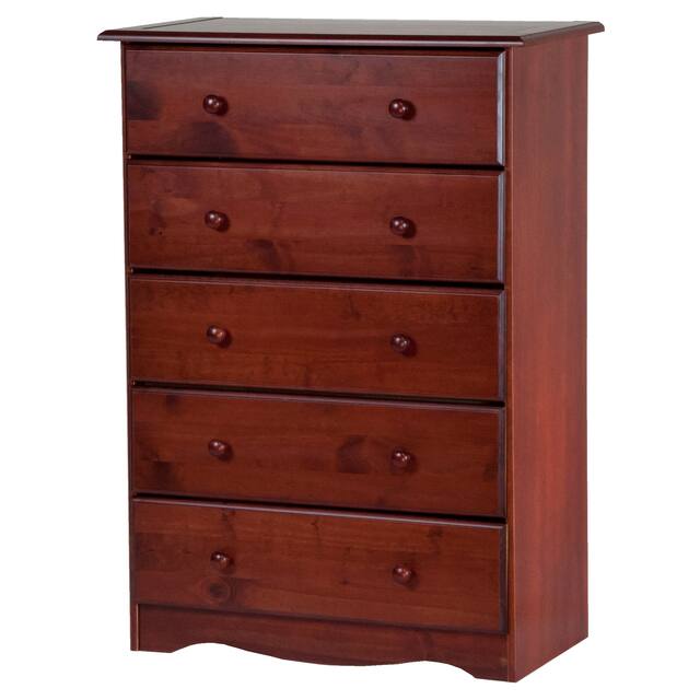 100% Solid Wood 5-Drawer Chest by Palace Imports