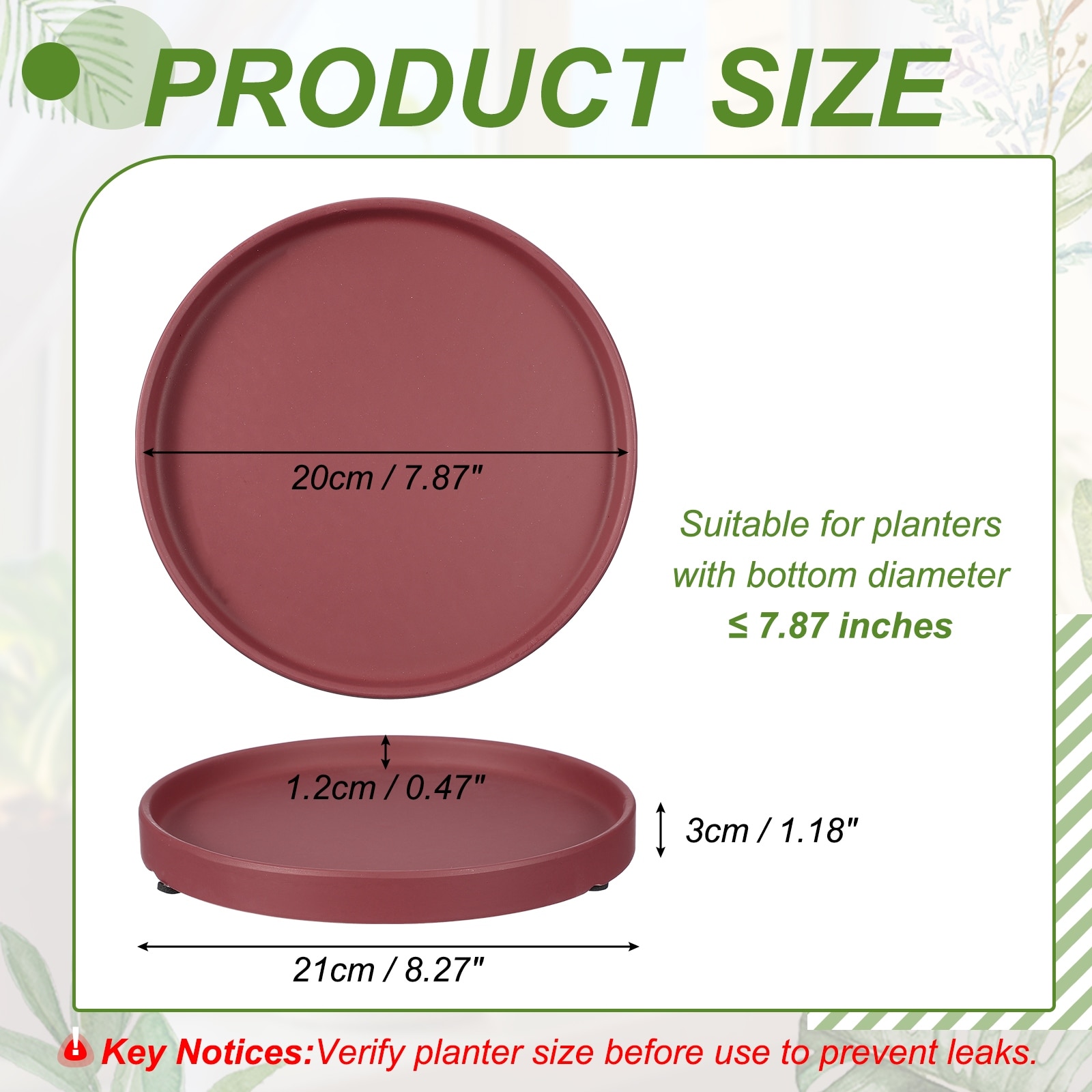 Ceramic Plant Saucers, Round Flower Planter Water Trays Ceramic Plant Saucer Pot Tray