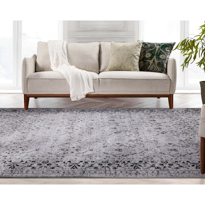 Well Woven Zazzle Thiva Vintage Oriental Floral Pattern Area Rug