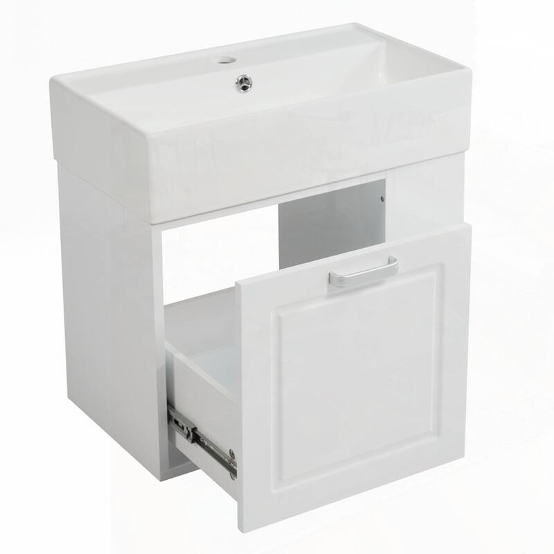 21.8 inch Wall Mounted Floating Cabinet Bathroom Vanity with Sink