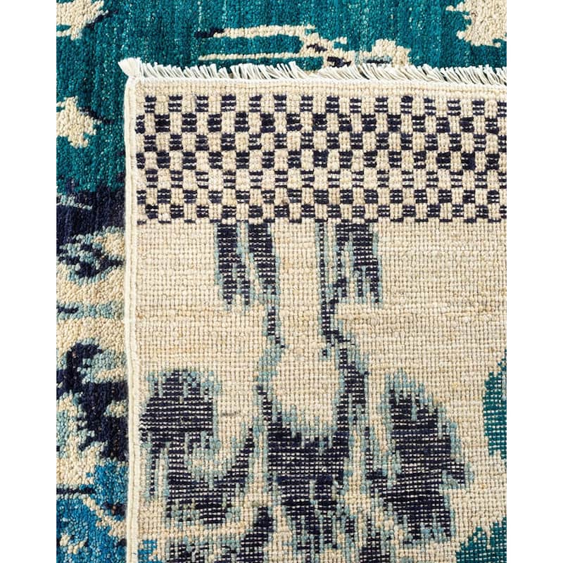 Overton Handknotted Wool Vintage Inspired Contemporary Modern Ivory Area Rug - 15' 2" x 11' 9"