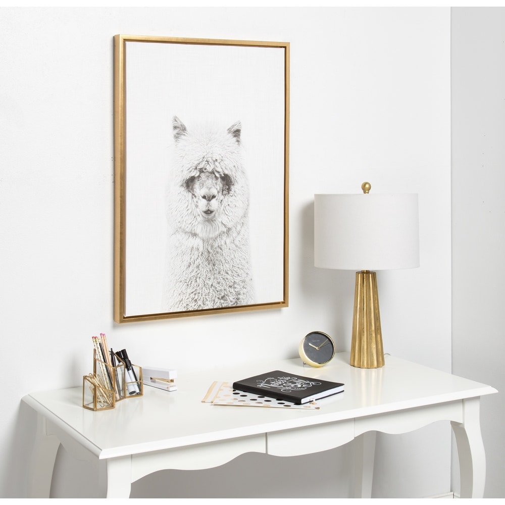 Kate and Laurel Sylvie Hairy Animal Black and White Portrait Framed Canvas  Wall Art by Simon Te Tai On Sale Bed Bath  Beyond 14720104