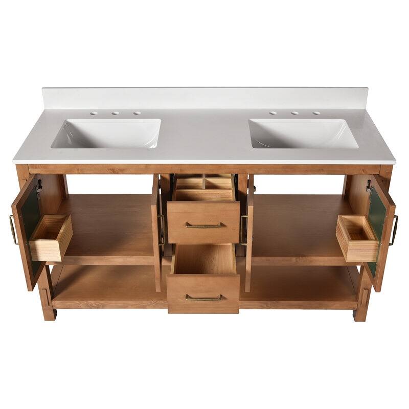 Acroma - 60'' Double Bathroom Vanity With Stone Top