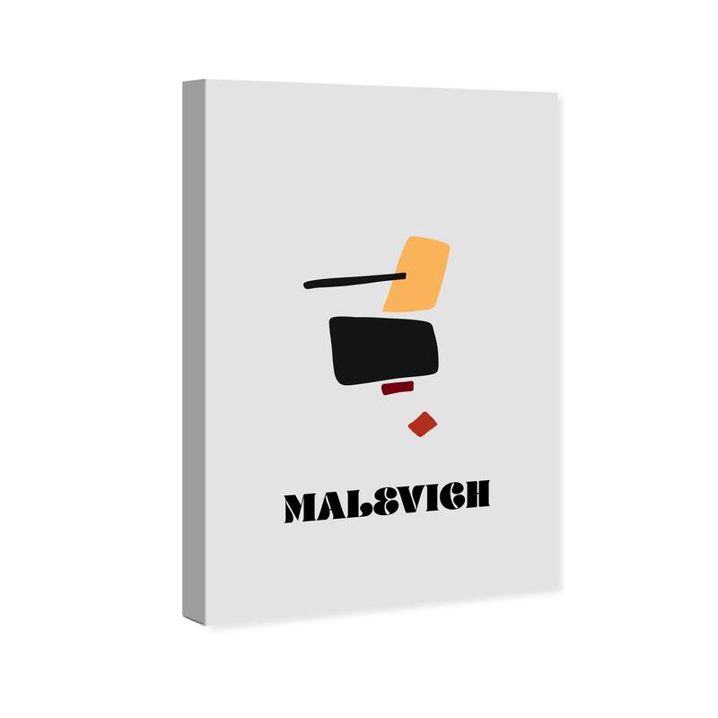 Wynwood Studio Typography and Quotes Kazimir Malevich Summary Gray and Light Gray Modern & Contemporary Wall Art Canvas Print