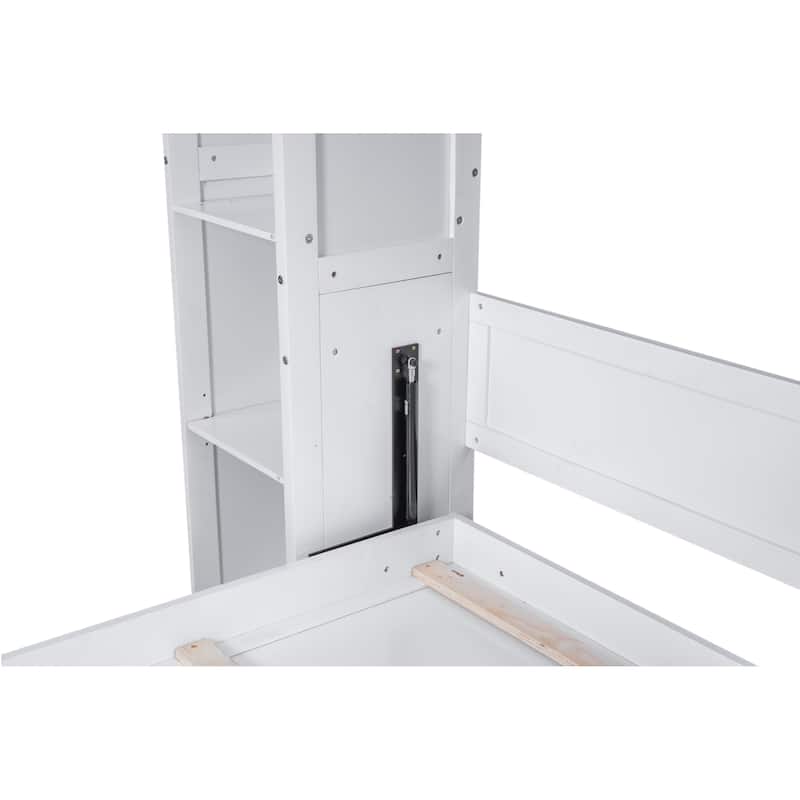 Queen Murphy Bed Cabinet Bed Wall Bed - White