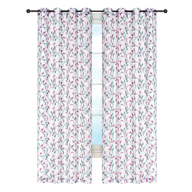 Gloria Leaf Vine Sheer Curtain Panel with Grommet Top - 7.250 x 5.500 x 2.250