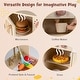 preview thumbnail 10 of 10, Costway Kids Play Kitchen, Wooden Pretend Kitchen Playset with Rattan - See Details